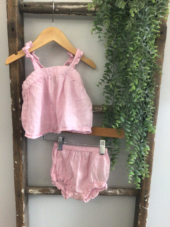 Old Navy pink set-6/12M