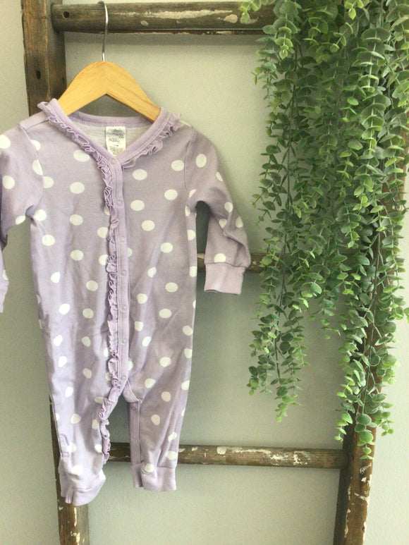 Modern Moments purple polka dot romper-6/9M