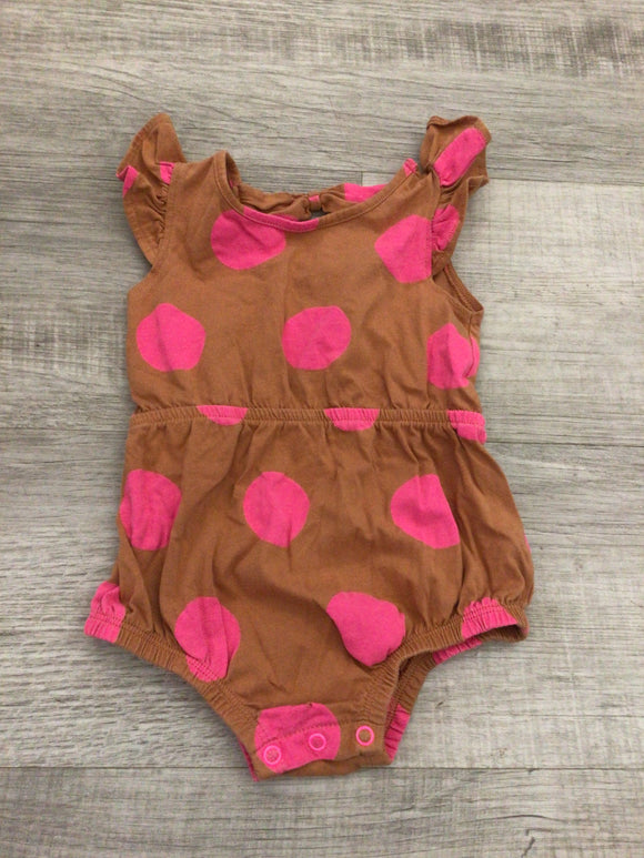 Brown and polka dots romper-9M