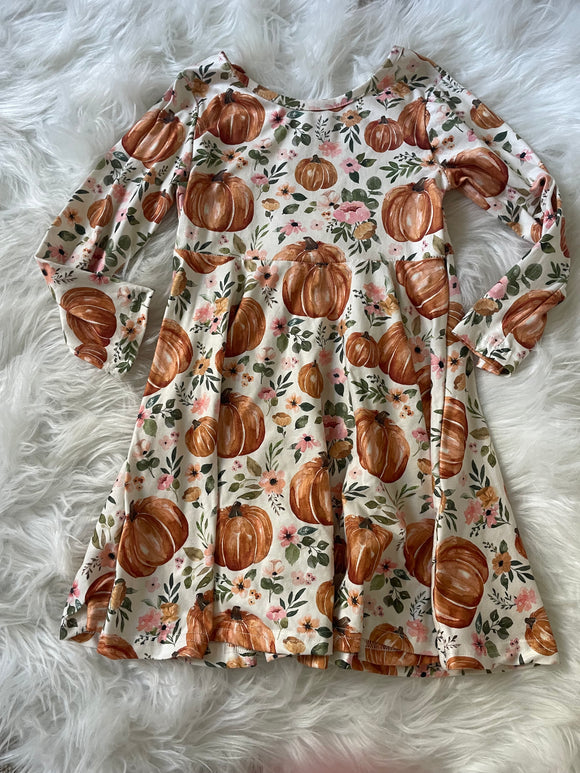 Pumpkin floral dress - 5