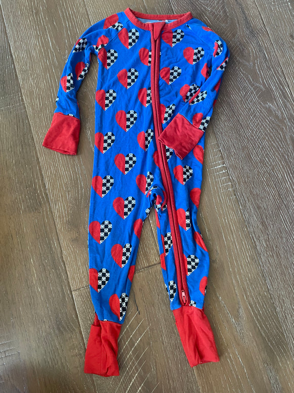 Kiki & Lulu Heart Check Bamboo Sleeper - 6/12M