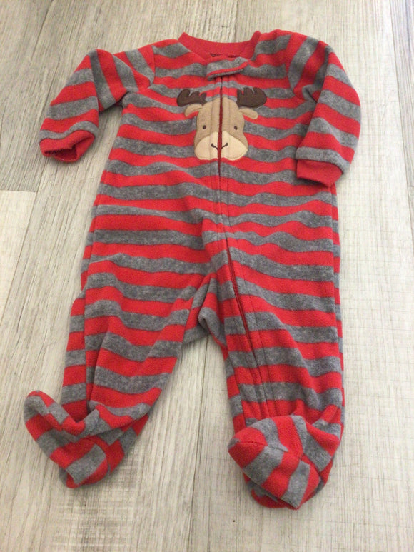 Reindeer striped sleeper-0/3M