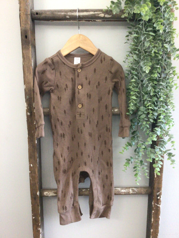 Modern Moments tan tree romper-12M