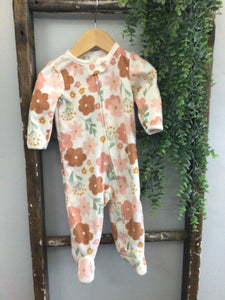 Fleece floral sleeper-3/6M