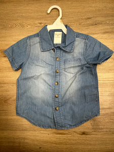 Okie Dokie Denim Button Up 2T