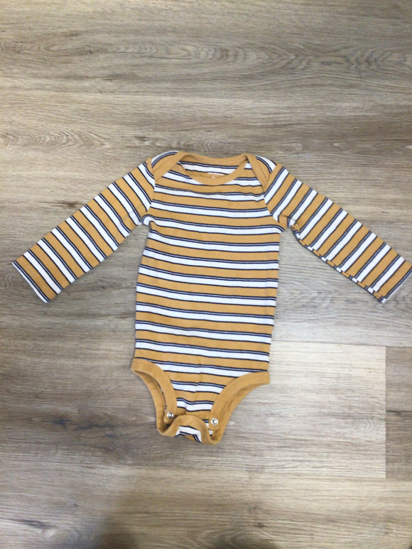 Striped Long Sleeve Onesie- 12M