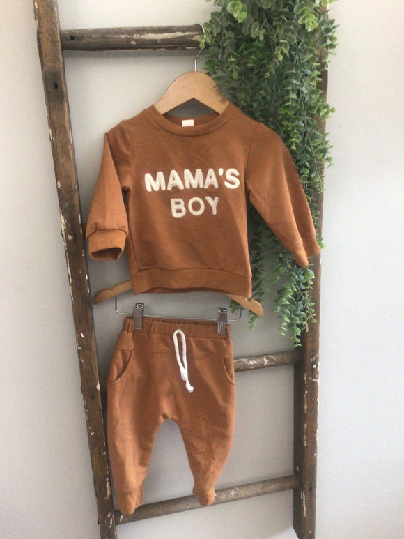 Mama’s boy tan set- 6/12M