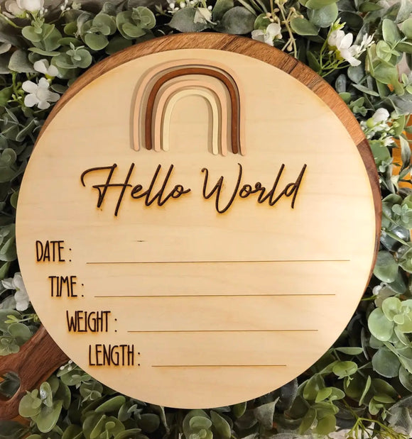 Hello World New Baby Sign