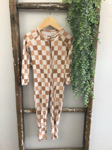 Dream big brown check bamboo sleeper-6/12