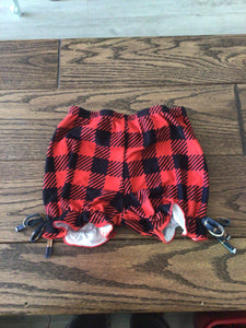 Red & black check shorts-3t