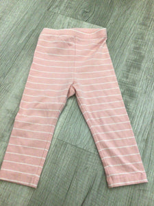 Old Navy pink striped leggings-18/24M