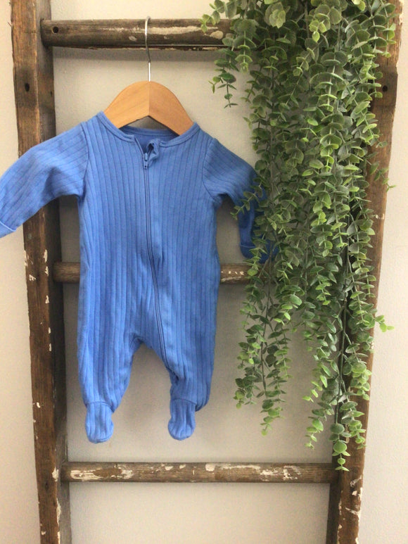 Wonder nation blue ribbed sleeper- NB