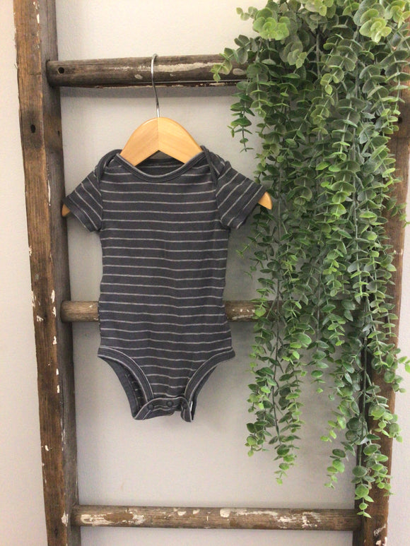 Light blue striped onesie-3M