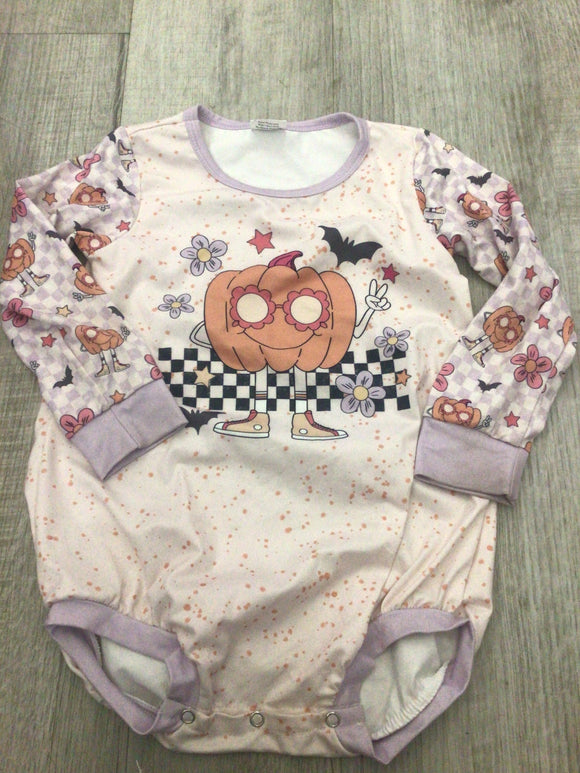 Cool pumpkin bubble romper-4T