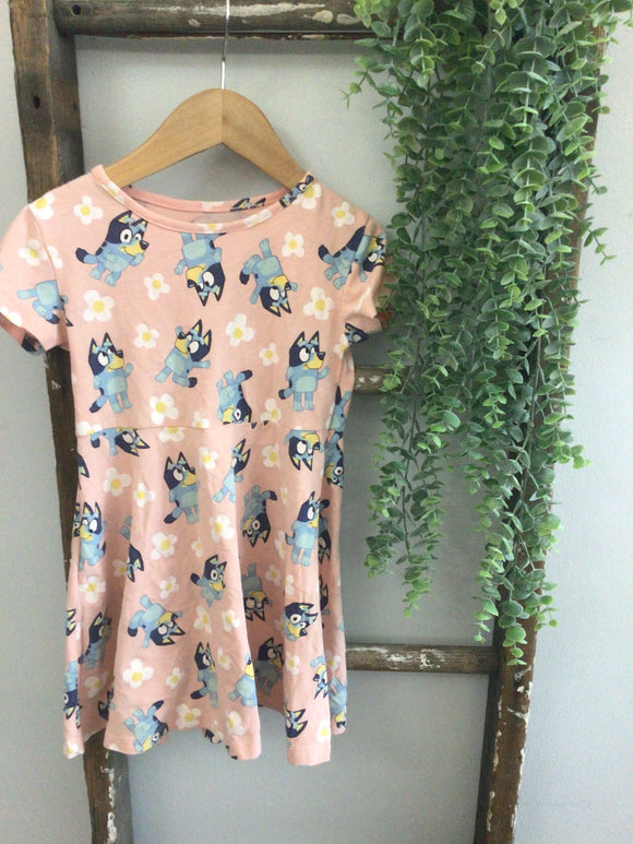 Pink flower blue y dress-5
