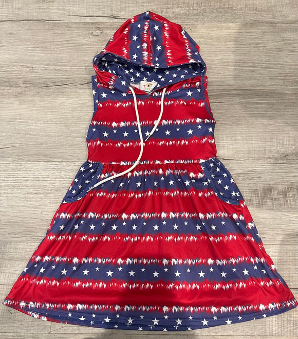 Stars & Stripe Hooded Dress - 3/4