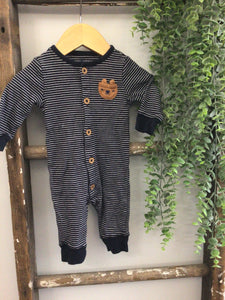 Striped bear romper-3M