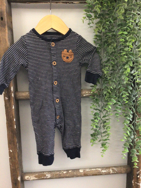 Striped bear romper-3M