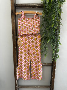Smiley Checkered Smock Set