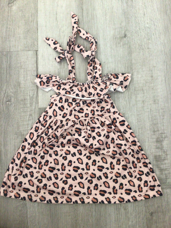 Leopard Cold Shoulder Dress - 4T