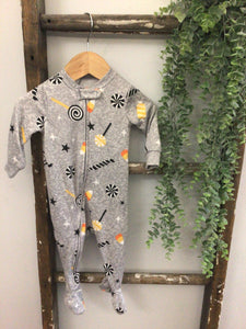 Halloween candy corn sleeper-3/6m