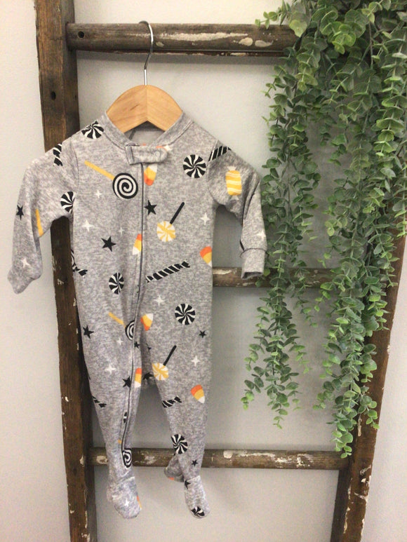 Halloween candy corn sleeper-3/6m