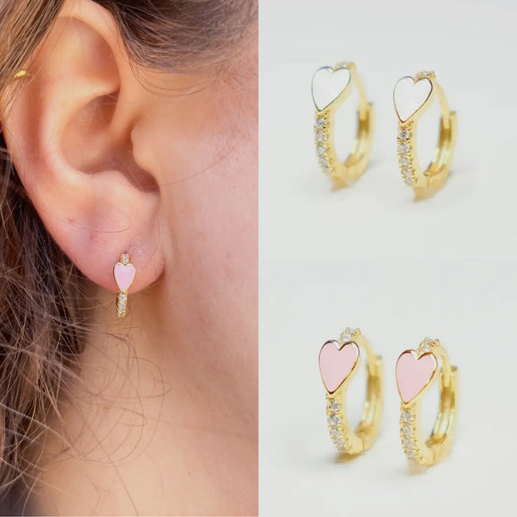 Pace Heart Huggie Earrings