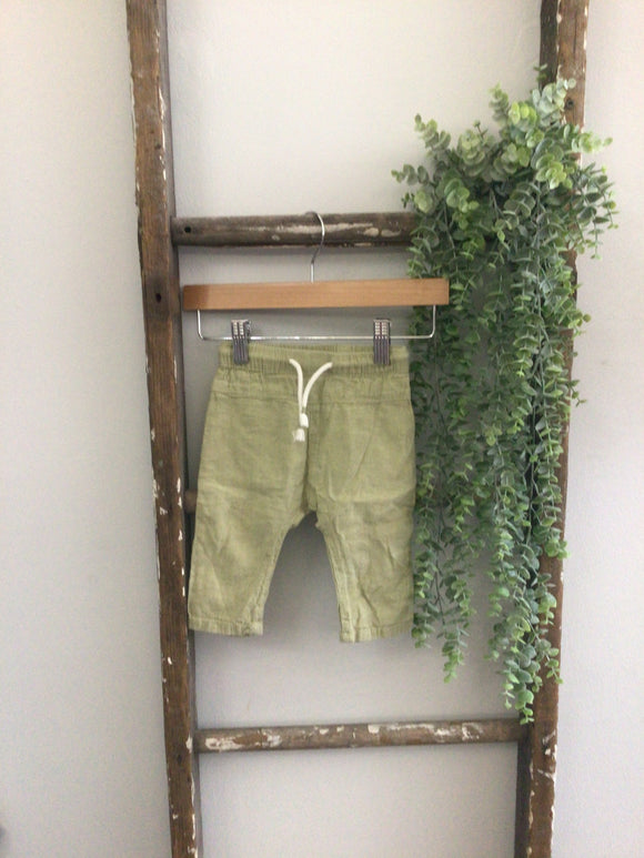 Green linen pants- 6M