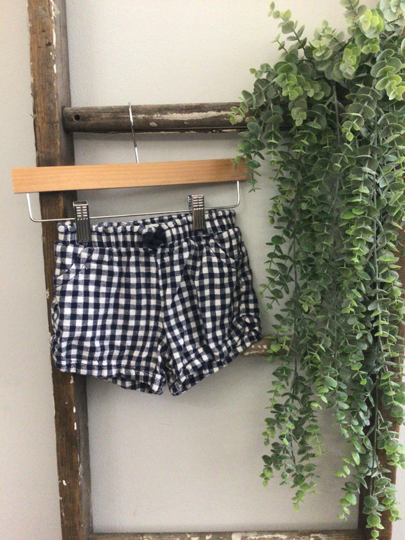 Old navy check navy blue shorts-5T