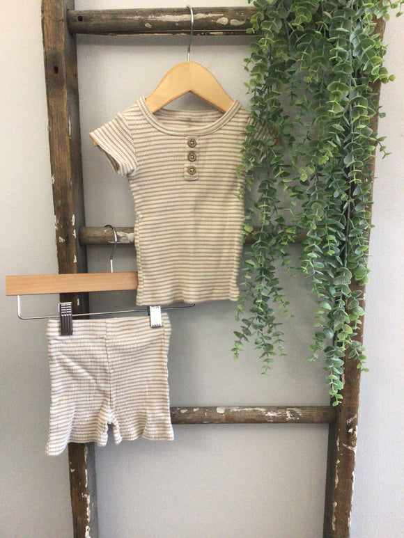 Tan striped outfit-12M