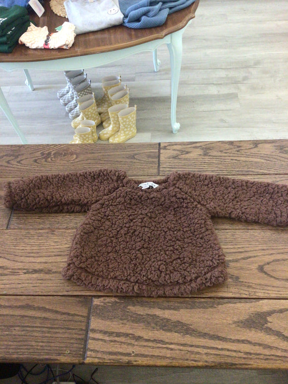 Brown fluff pullover- 3/6M