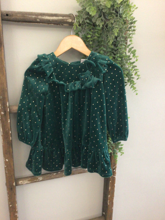 Green and gold velvet dress- 24M
