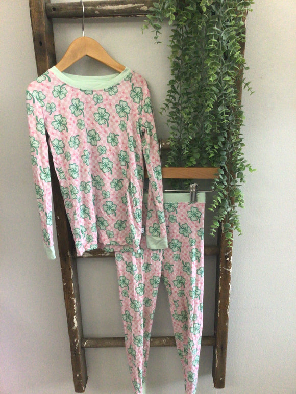 Pink check patty’s day bamboo set-5/6t
