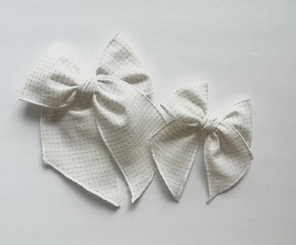 White Dashed Bow