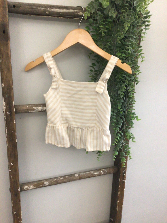 Tan striped tank- 5T