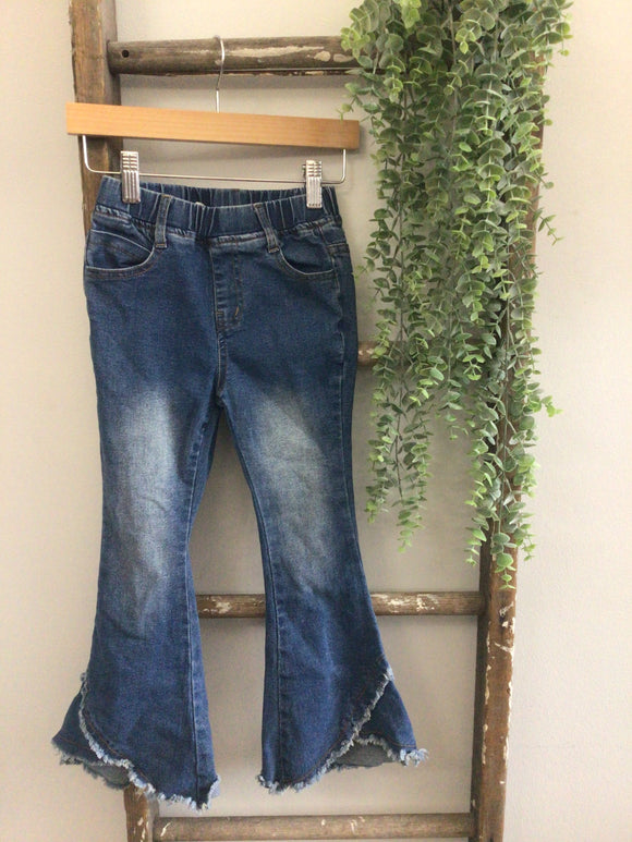 Bell bottom distressed jeans-7