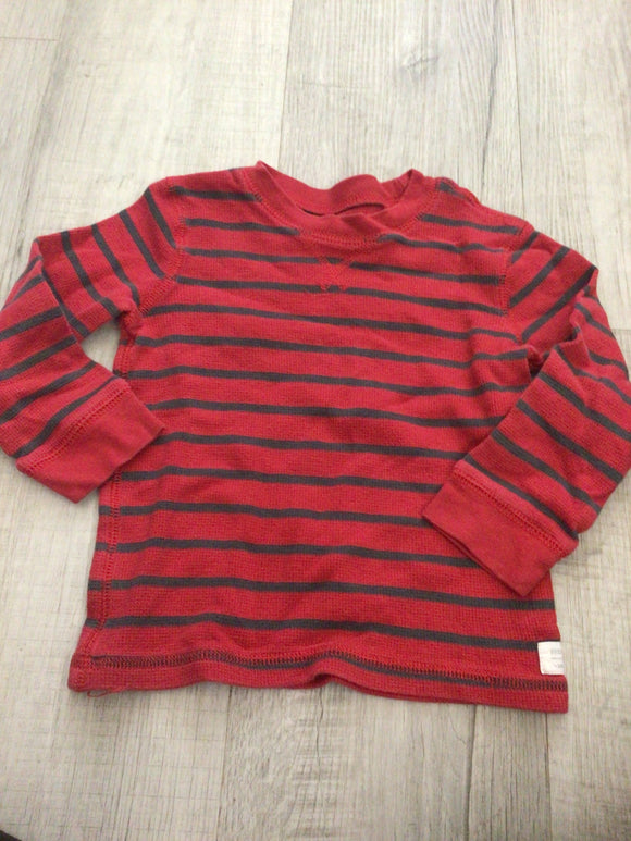 Red striped long sleeve-2T