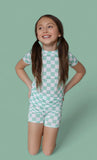 Mint Checkers Dream Shortie / Short Set