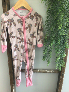 Bundles and Bliss floral bunny bamboo sleeper-6/9M