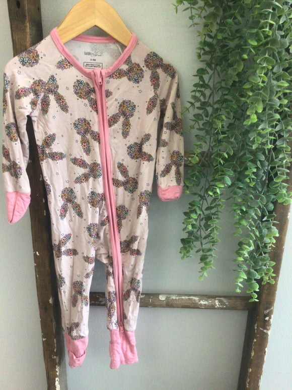 Bundles and Bliss floral bunny bamboo sleeper-6/9M