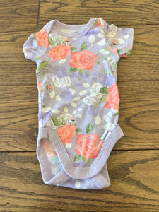 Purple Floral Onesie - NB