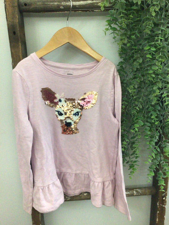 Sequin deer shirt-7