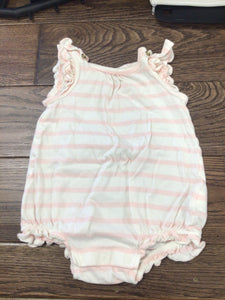 6-12M pink striped romper