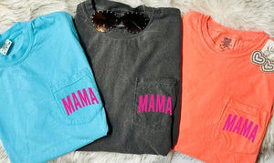 Blue Pocket Mama Tee