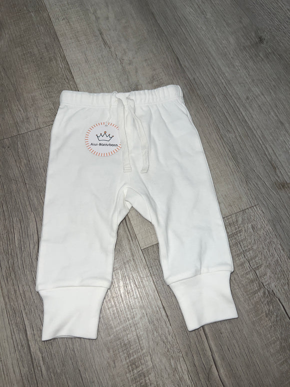White NWT joggers - 3/6m