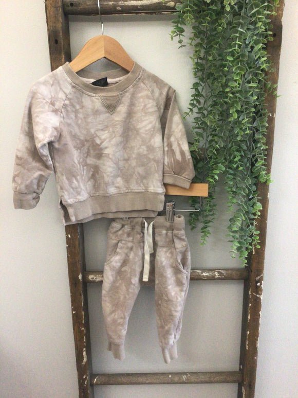 Little Bipsy tan tie dye set-6/12M