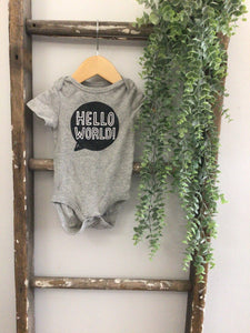 Hello world onesie-3/6M