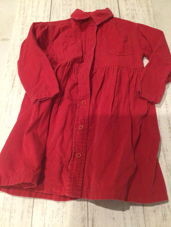 Red button up dress-2T