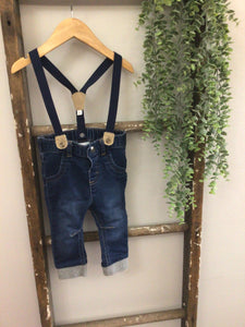Cat & Jack Jean suspenders-6/9m