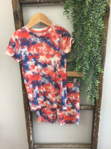 Red, white and blue tie dye dream big bamboo set-7/8